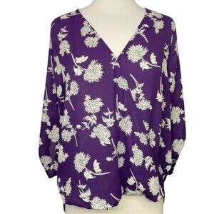 West Kei Purple Wrap Style Top Size Small Petite